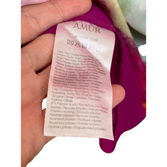 Amur Atlas Painterly Gown Maxi Dress One Shoulder Fairy Floral Statement Sz 10 - Picture 10 of 10